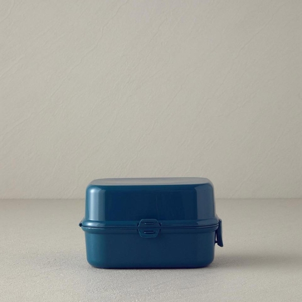 Trendy Plastic With 3 Sections Lunch Box 15x10 cm Blue