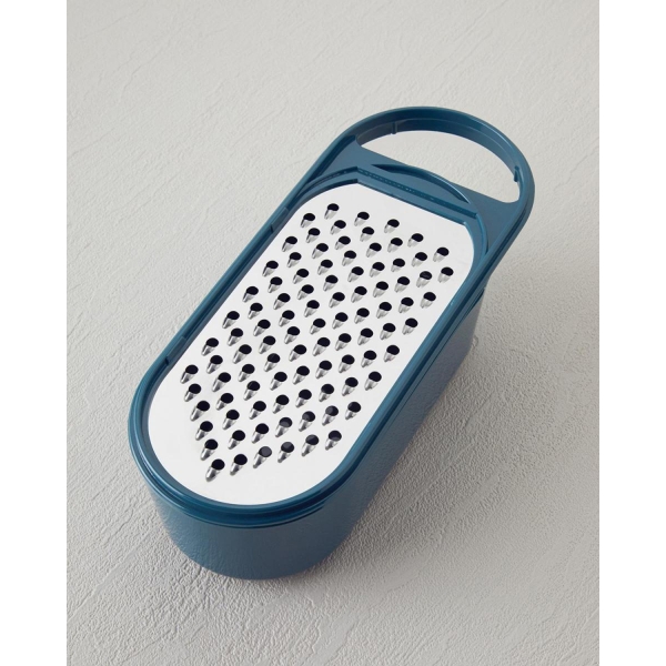 Lily Plastic With Container Grater 23 cm Blue