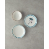 Carnival Palm Bone Porcelain Cake Plate 20 Cm Blue-Green