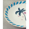 Carnival Palm Bone Porcelain Cake Plate 20 Cm Blue-Green
