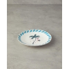 Carnival Palm Bone Porcelain Cake Plate 20 Cm Blue-Green