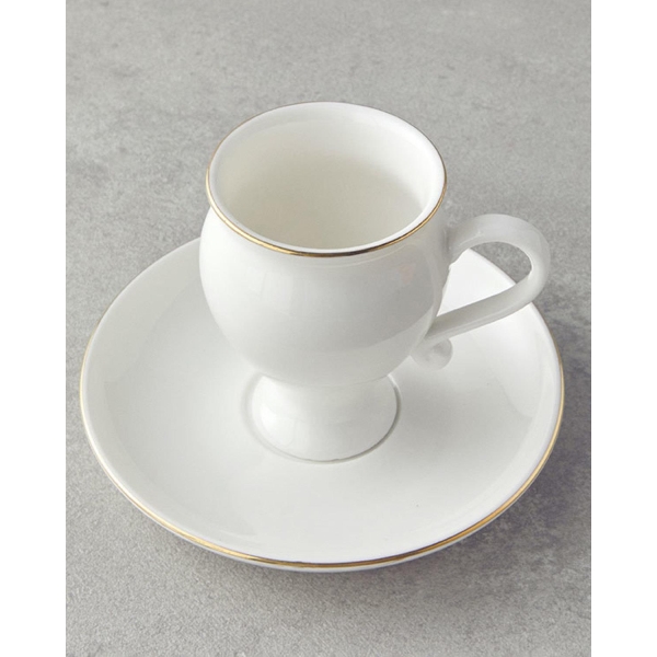 Patricia Porcelain 12 Pieces 6 Servings Coffee Cup Set 90 ml Gold