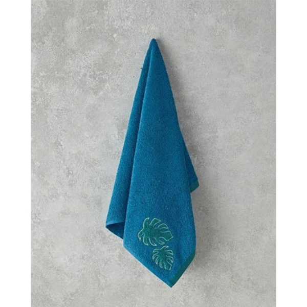 Cotton Applique Face Towel 50x80 cm Blue - Green
