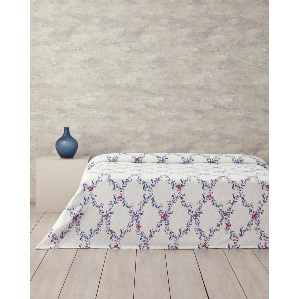 Printed Double Size Summer Blanket 200x220 cm Dark Blue