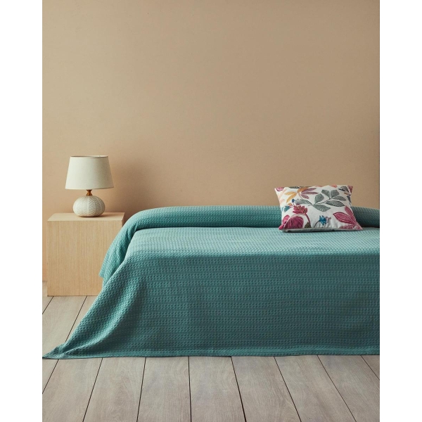 Harmony Cotton Single Size Summer Blanket 150x220 cm Green