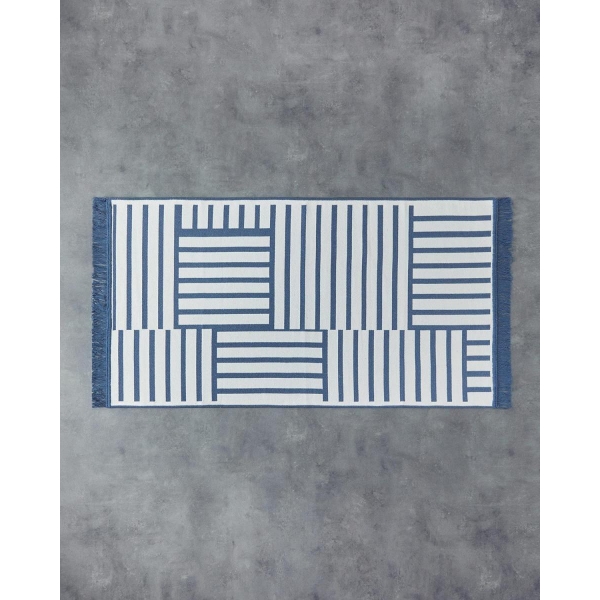 Madras Woven Rug 120x180 cm Navy Blue