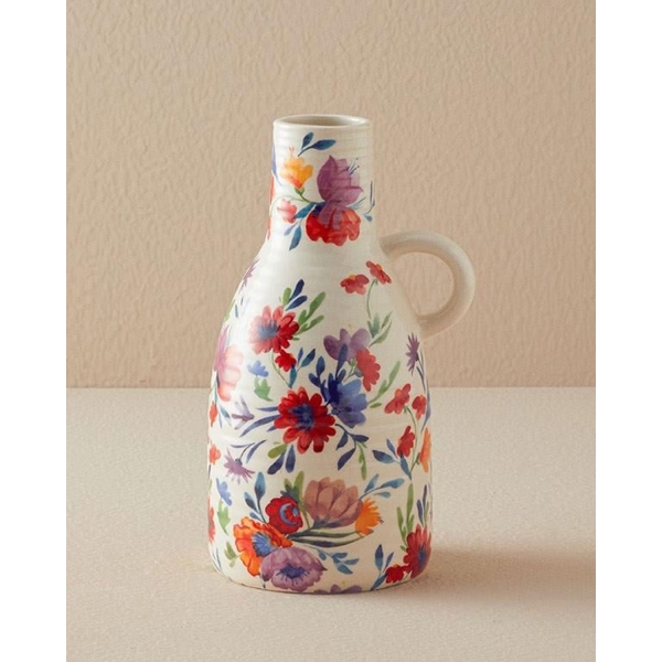 Flowery Vase 29 Cm White