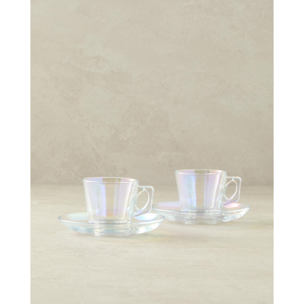 Kyra Glass 4 Pieces 2 Servings Coffee Cup Set 80 ml Colored