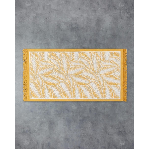 Leaves Woven Rug 80x150 cm Mustard