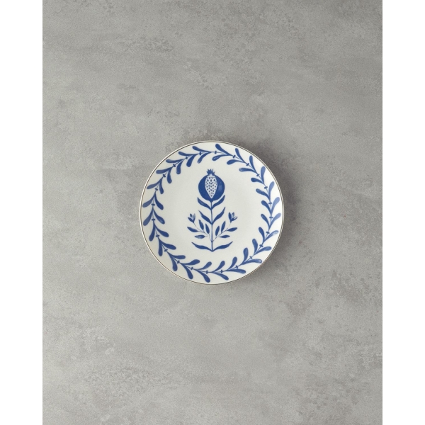Carnival Tulip Bone Porcelain Cake Plate 20 Cm Navy Blue-White