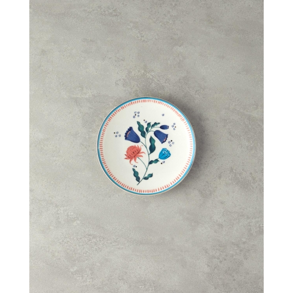 Carnival Posy Bone Porcelain Cake Plate 20 Cm Colorful