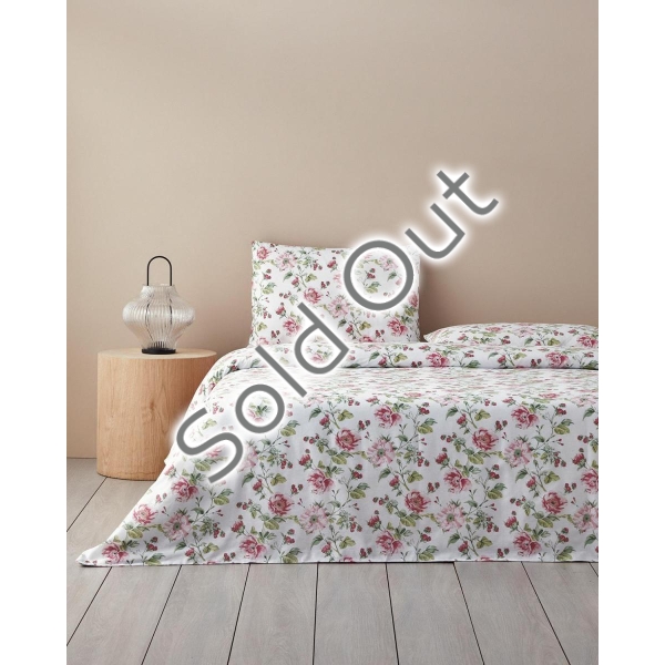 Sparkling Flowers King Size Duvet Cover Set 240x220cm Green