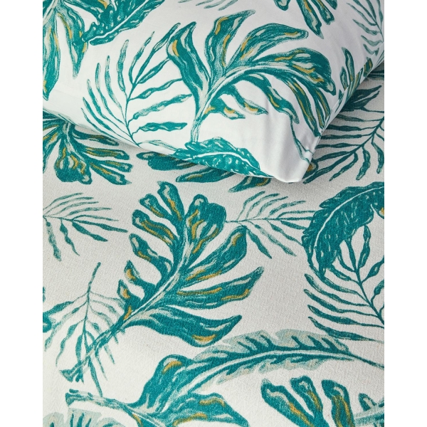 Printed Single Size Summer Blanket Set 150x220 cm Green