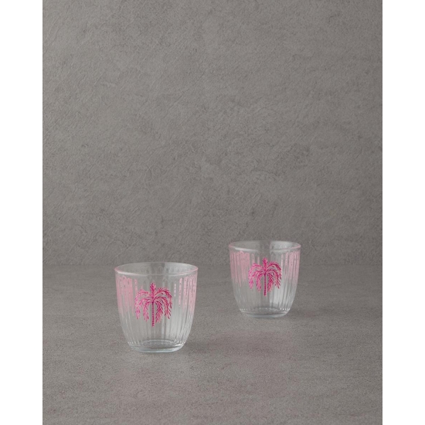 Carnival Tree Glass Set Of 2 Glasses 290 Ml Pink
