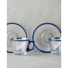 Ador Glass 4 Pieces 2 Servings Tea Cup Set 195 ml Navy Blue
