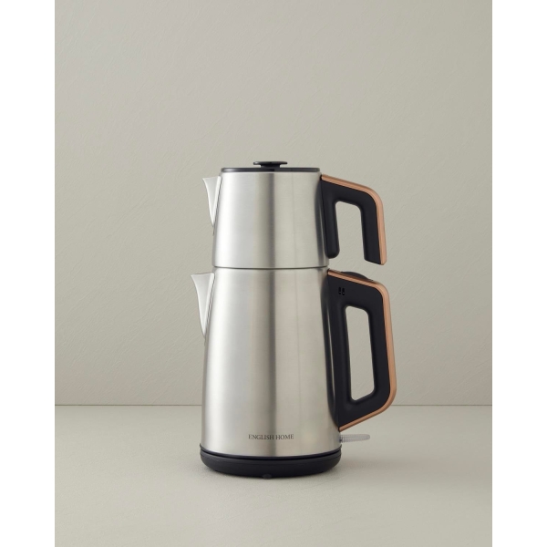 English Home CMK 6010 Inox Tea Machine and Kettle 2 L Black-Copper