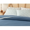 Floral Joy Patterned Piped Single Size Summer Blanket Set 150x220 cm Blue
