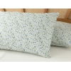Floral Joy Patterned Piped Single Size Summer Blanket Set 150x220 cm Blue