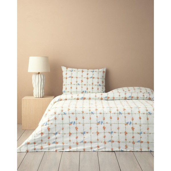 Mystery Birds Single Duvet Cover Set 160x220 cm Green