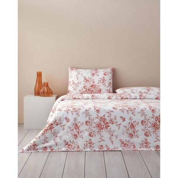Cotton Single Size Duvet Cover Set 160x220 cm Orange