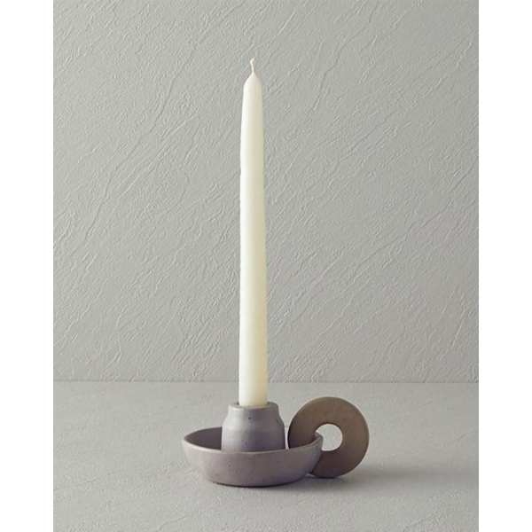 Oria Ceramic Candle Holder Gray