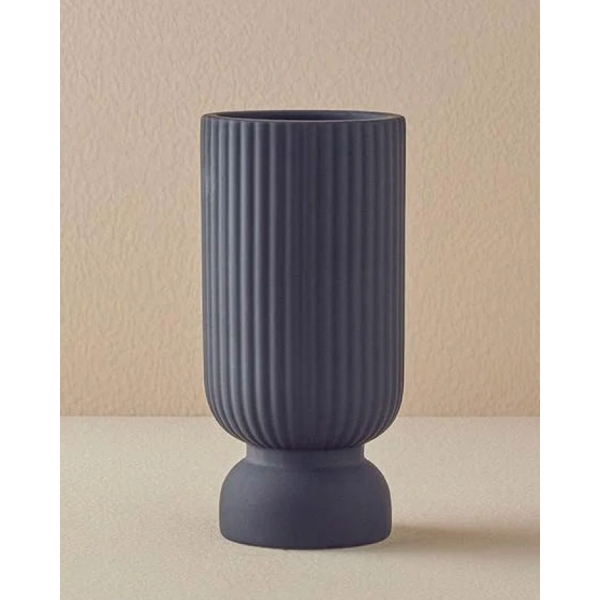 Doria Ceramic Vase 12X25.5 cm Black