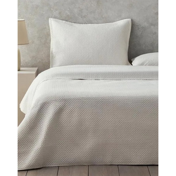 Sisilla Satin King Bed Quilt Set 240x260 cm Light Cream