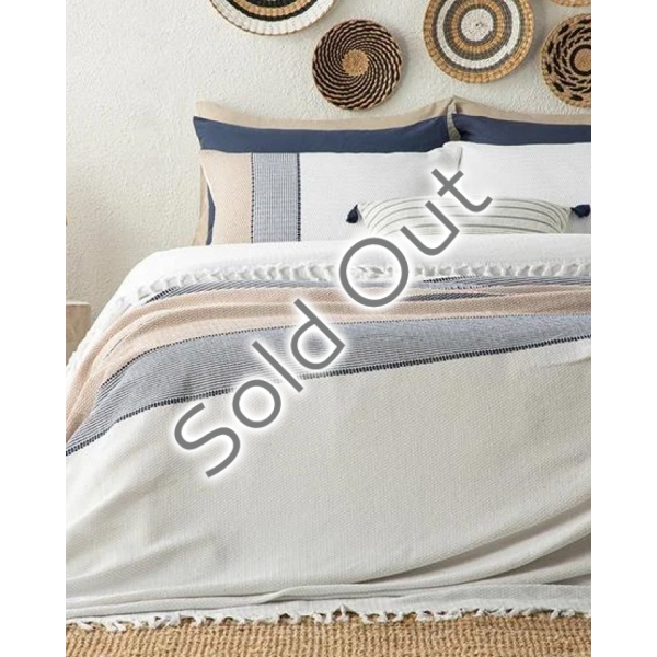 Matty Woven King Bed Cover 240x260 cm Navy Blue