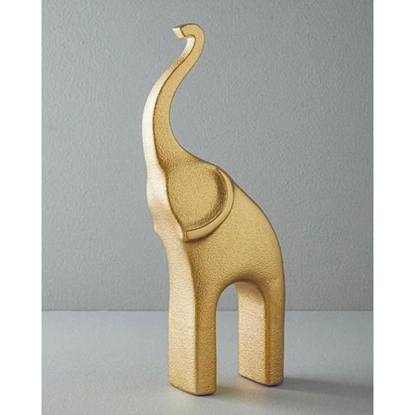 Elephant Chic Polyresin Figurine 16,5x11x41 Cm Gold