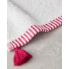 Colorful Lines Cotton Fringed Hand Towel 30x45 cm Ecru - Fuchsia
