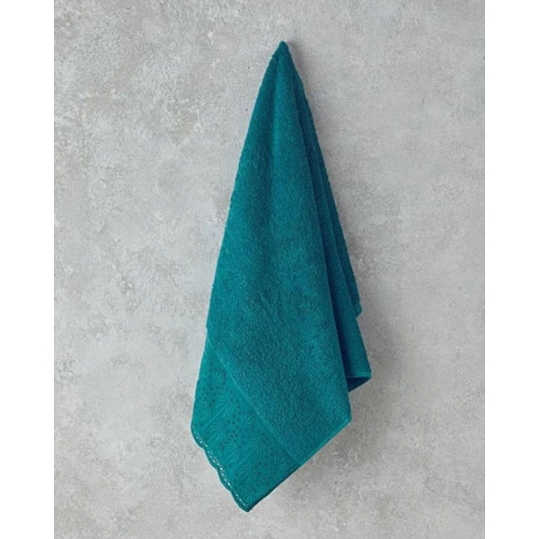 Cotton Scalloped Face Towel 50x80 cm Green