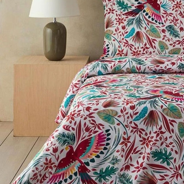 Parrot Fantasy Single Duvet Cover Set 160x220 cm Green