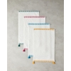 Colorful Lines Cotton Fringed Hand Towel 30x45 cm Ecru - Yellow