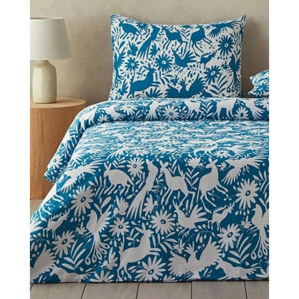 Cotton King Size Duvet Cover Set 240x220 cm Blue