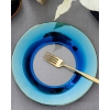 Jade Glass Cake Plate 19 cm Blue - Navy Blue