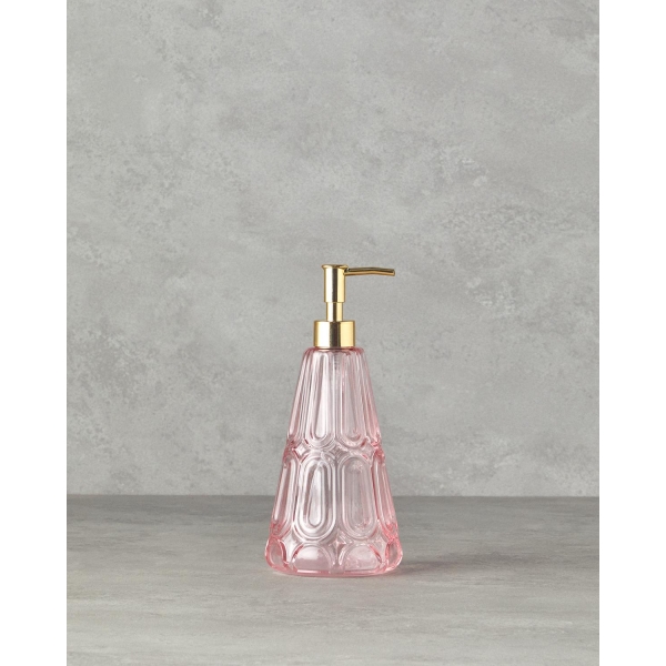 Diana Glass Bathroom Soap Dispenser 10x22 cm Light Pink