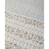 Bloomy Stripe Double Bedspread Set Orange