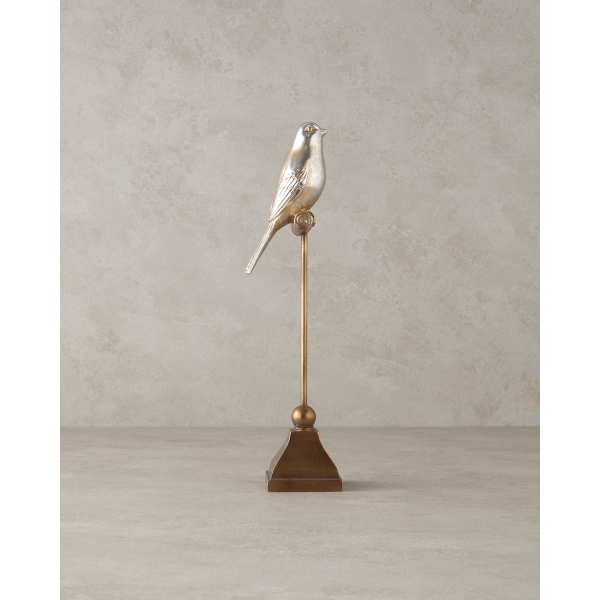 Shiny Bird Polyresin Trinket 9.5x7x31 cm Gold