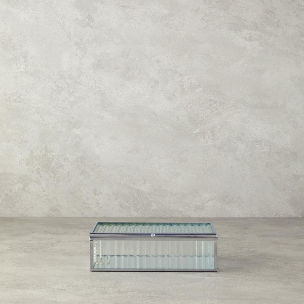 Glamour Glass Decorative Box 20x12x6 cm Silver