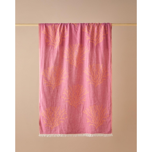 Coral Cotton Bag Bath Wrap 90x150 cm Fuchsia - Orange