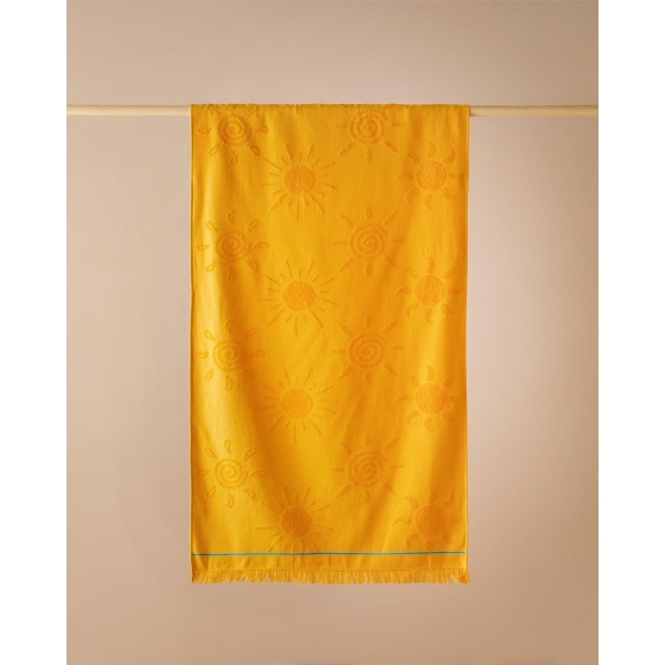 Cotton Beach Towel 70x140 cm Yellow