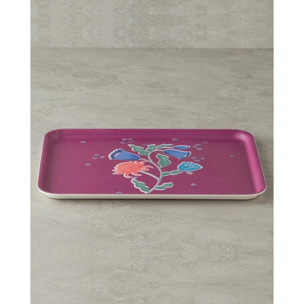 Carnival Posy Melamine Non-Slip Tray 27x36 cm Fuchsia