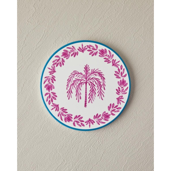 Carnival Tree Ceramic Trivet 16 cm Pink