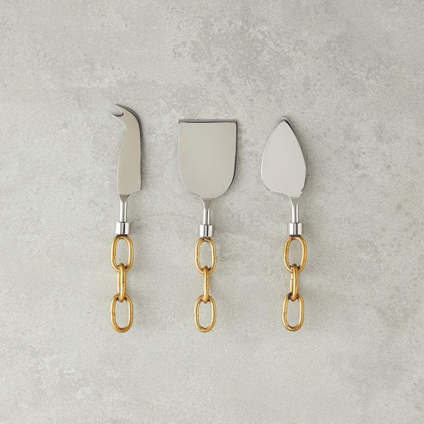Chain Steel 3 pcs Service Set 17.5-19 cm Gold
