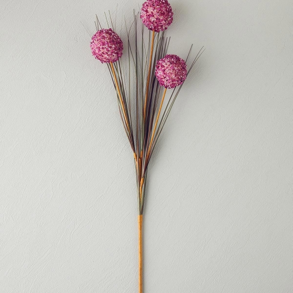 Grass Bush Single Branch Artificial Flower 63 cm Damson