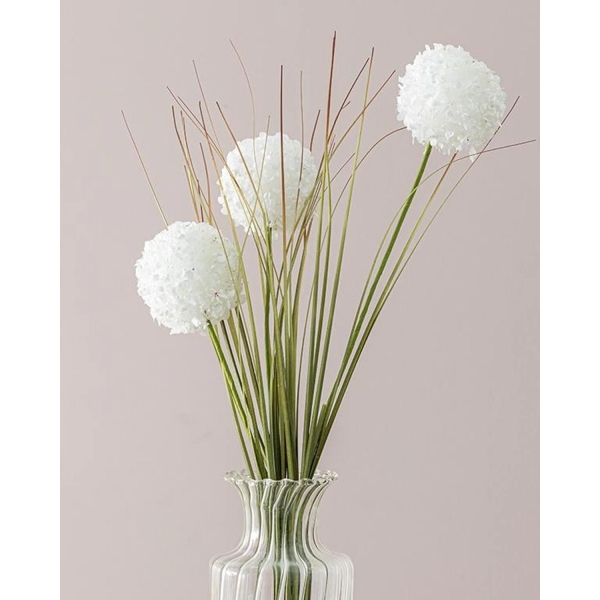 Grass Bush Single Branch Artificial Flower 63 cm White