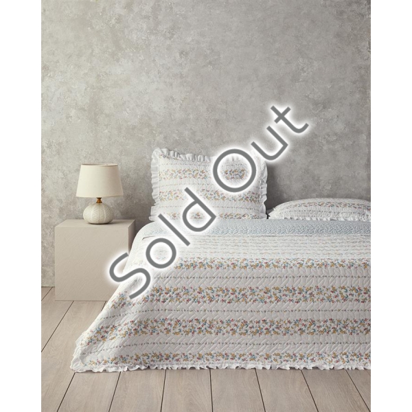 Bloomy Stripe King Size Bedspread Set 240x220 cm Orange