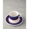 Carny Bone Porcelain Teacup Set 4 Pieces For 2 Persons 200 ml Fuchsia-Navy Blue