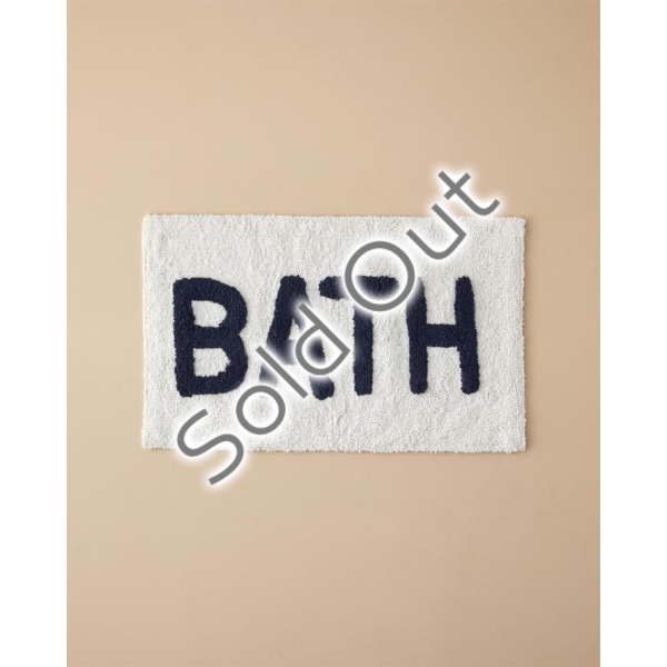 Bath Bliss Cotton Bath Mat 50x80 cm Navy Blue-White