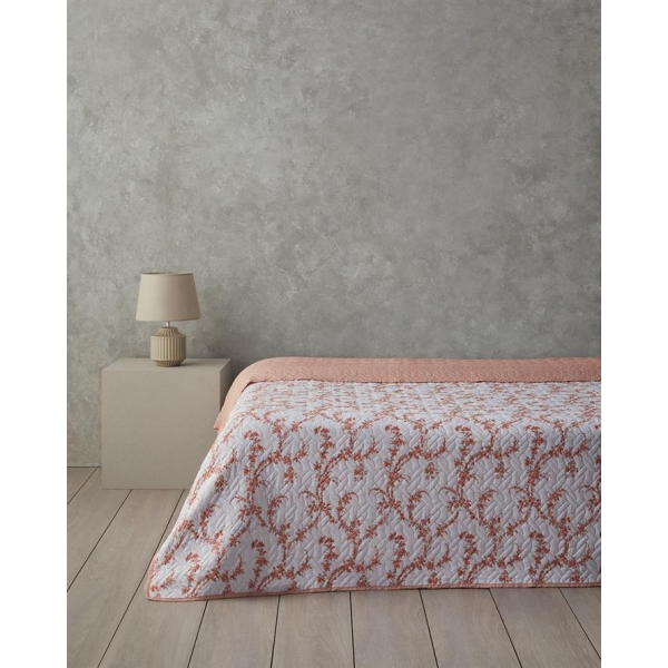 Scroll Flowers King Size Multi-Purpose Blanket 240x220 cm Orange